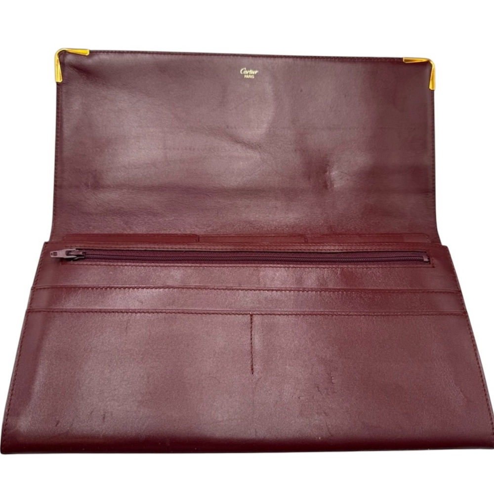 Cartier Must de Cartier Bodreaux Vintage Leather Clutch - Picture 3 of 9